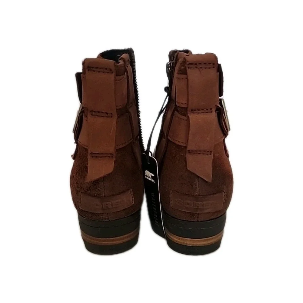 Sorel Lolla Bootie‎ Burro/Buffalo Brown  Women's 7 Zipper NL3080-282 Waterproof